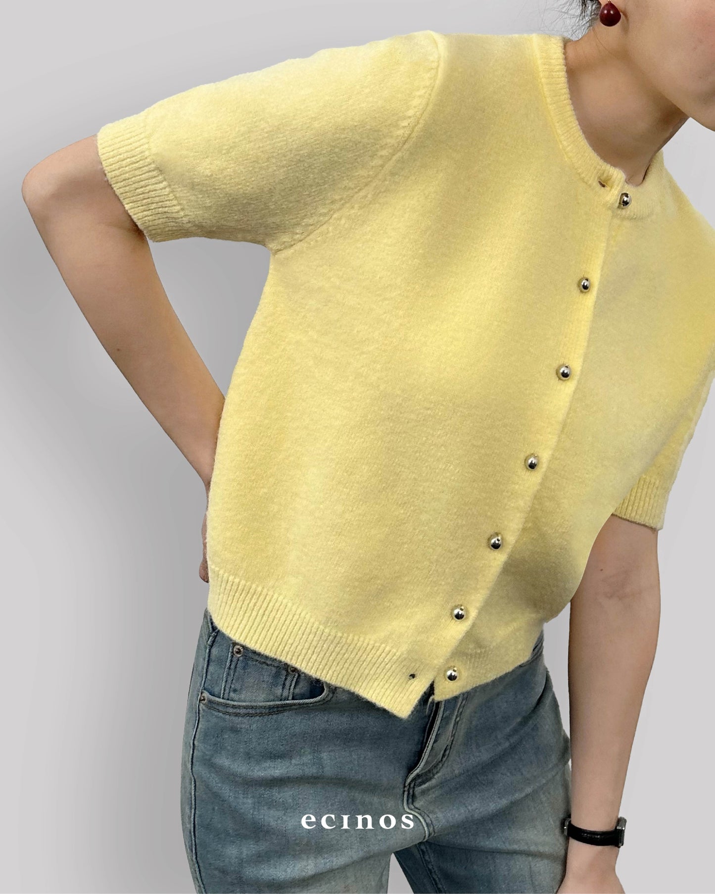 ECINOS - Jennie Hairy Wool Knitted Cardigan