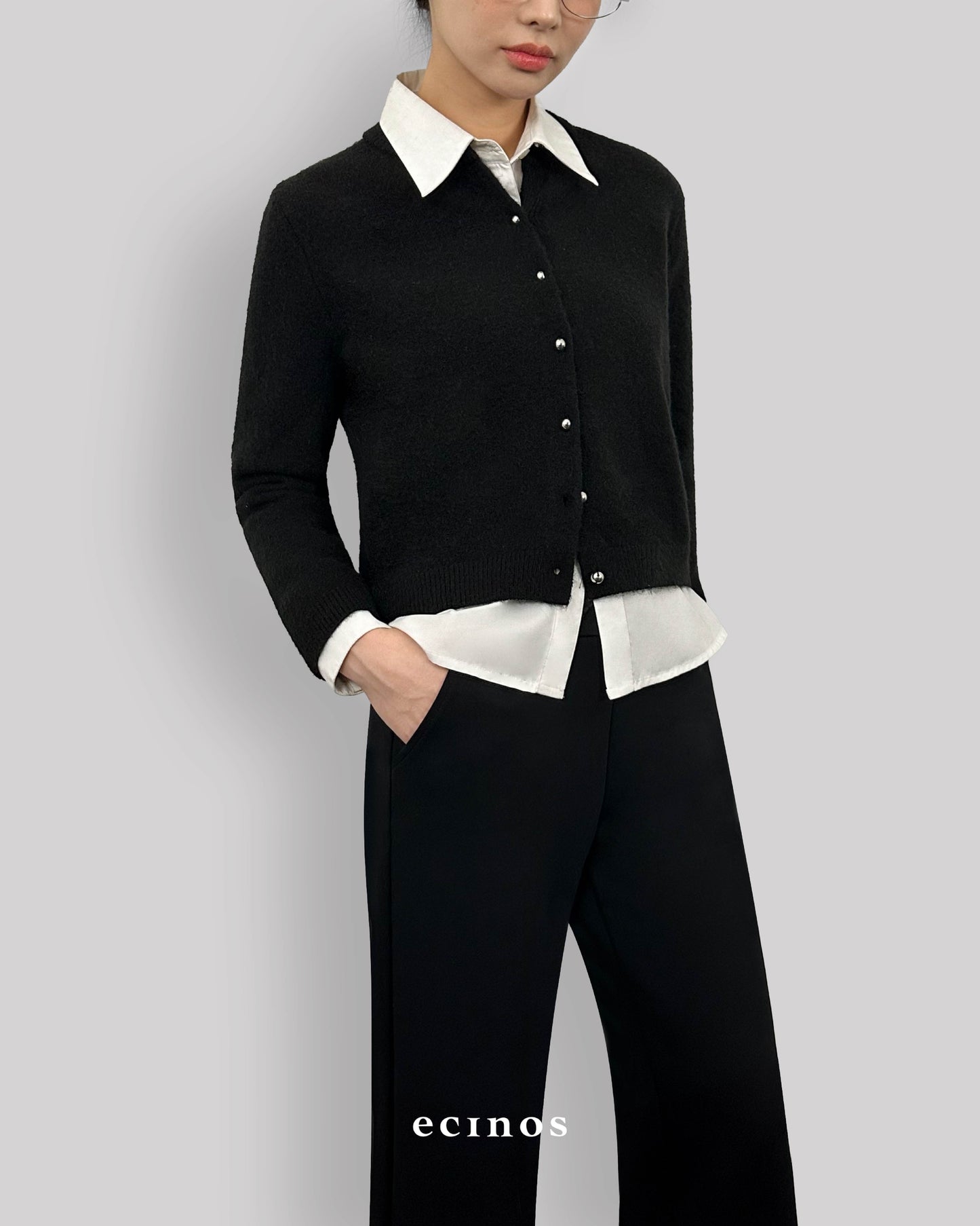 ECINOS - Jennie Hairy Wool Knitted Cardigan