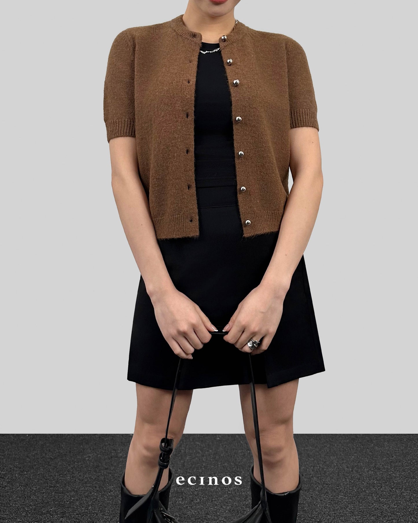 ECINOS - Jennie Hairy Wool Knitted Cardigan