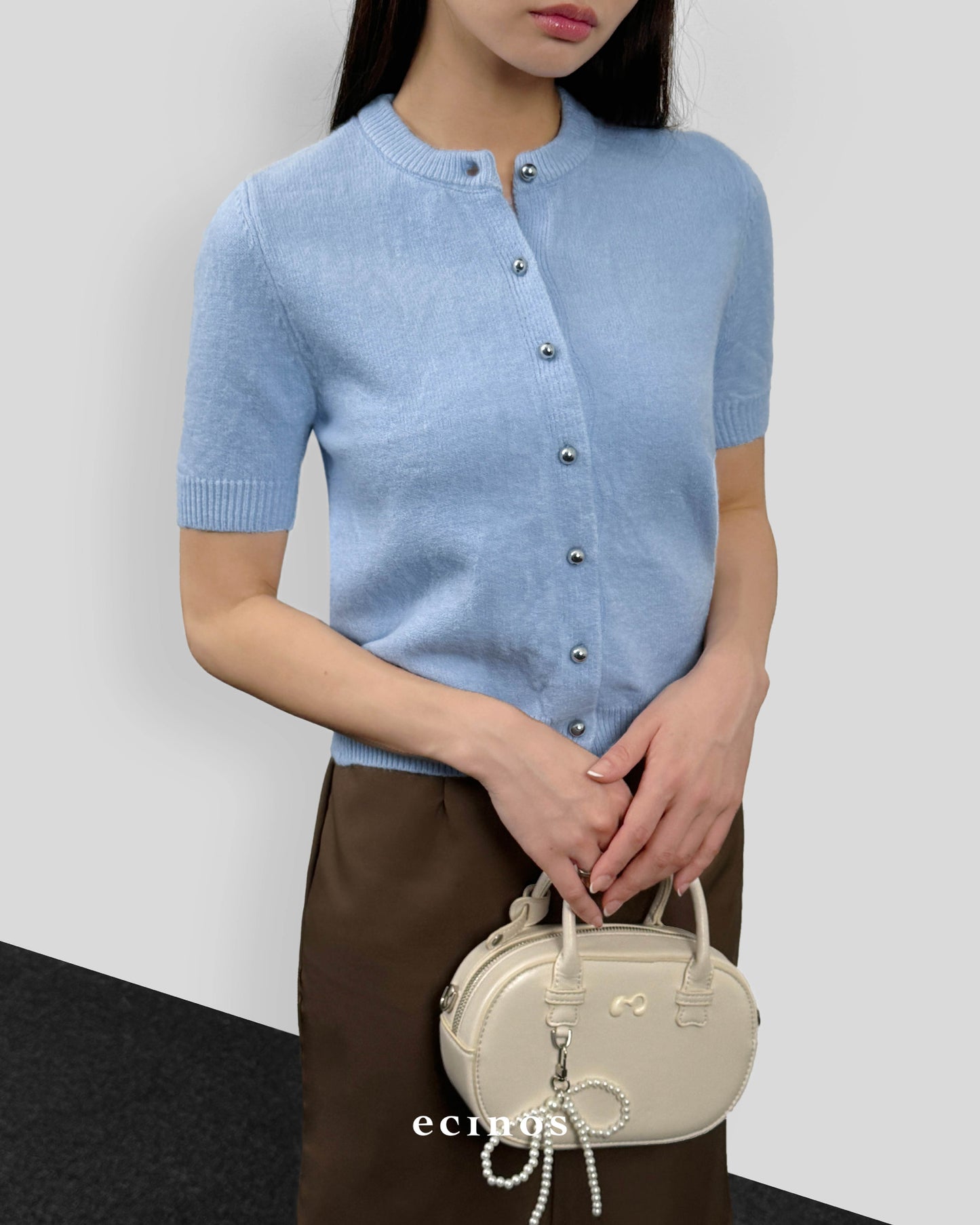 ECINOS - Jennie Hairy Wool Knitted Cardigan