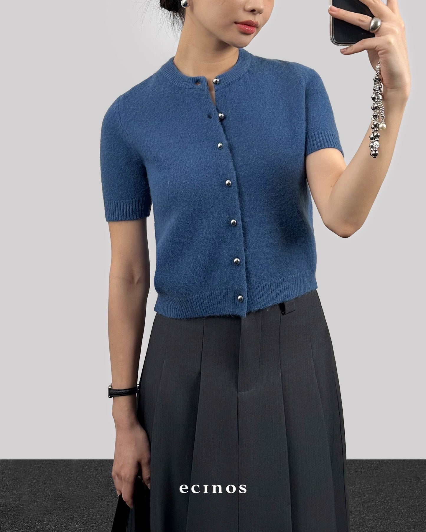 ECINOS - Jennie Hairy Wool Knitted Cardigan