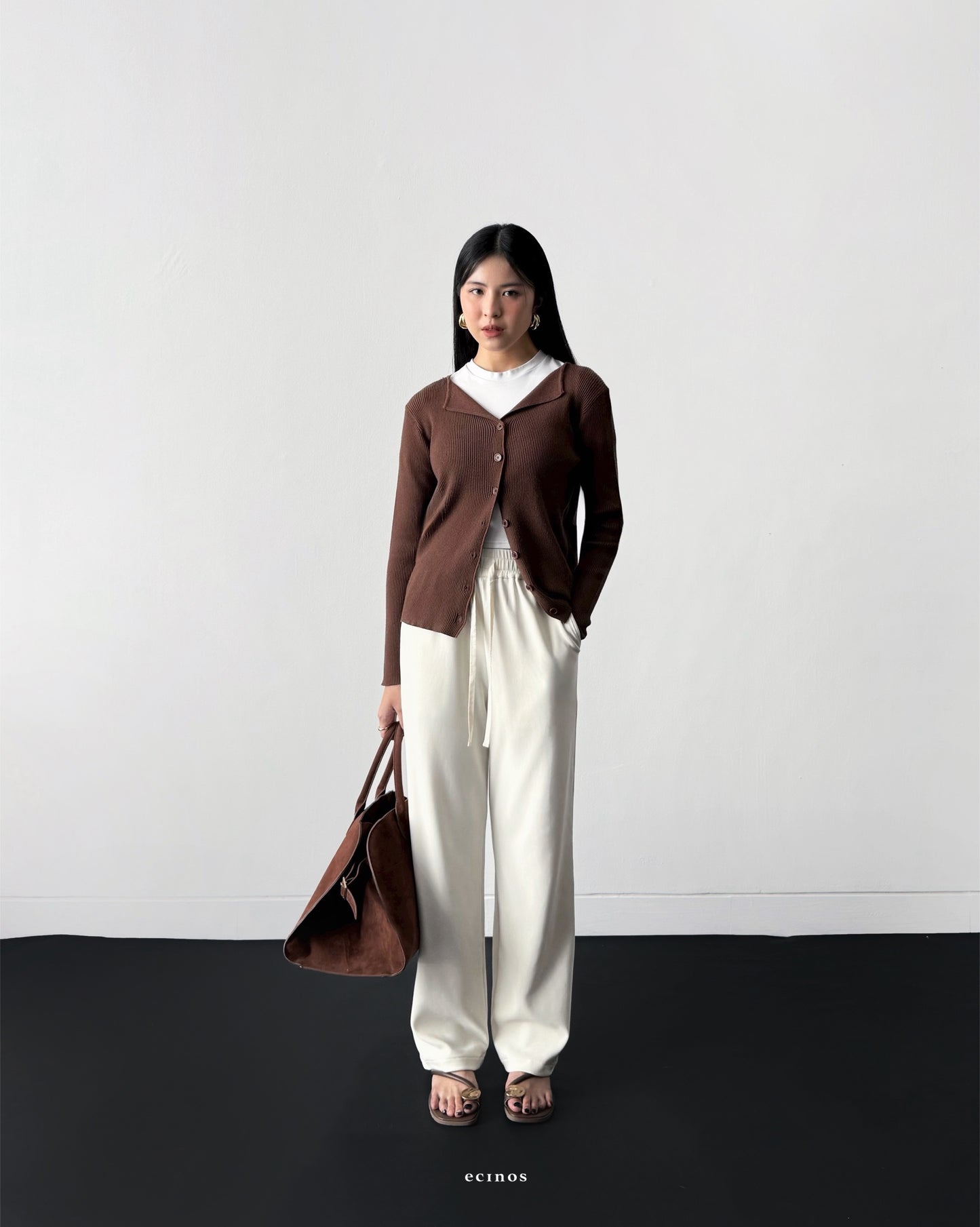 ECINOS - Designer Ribbed Pants