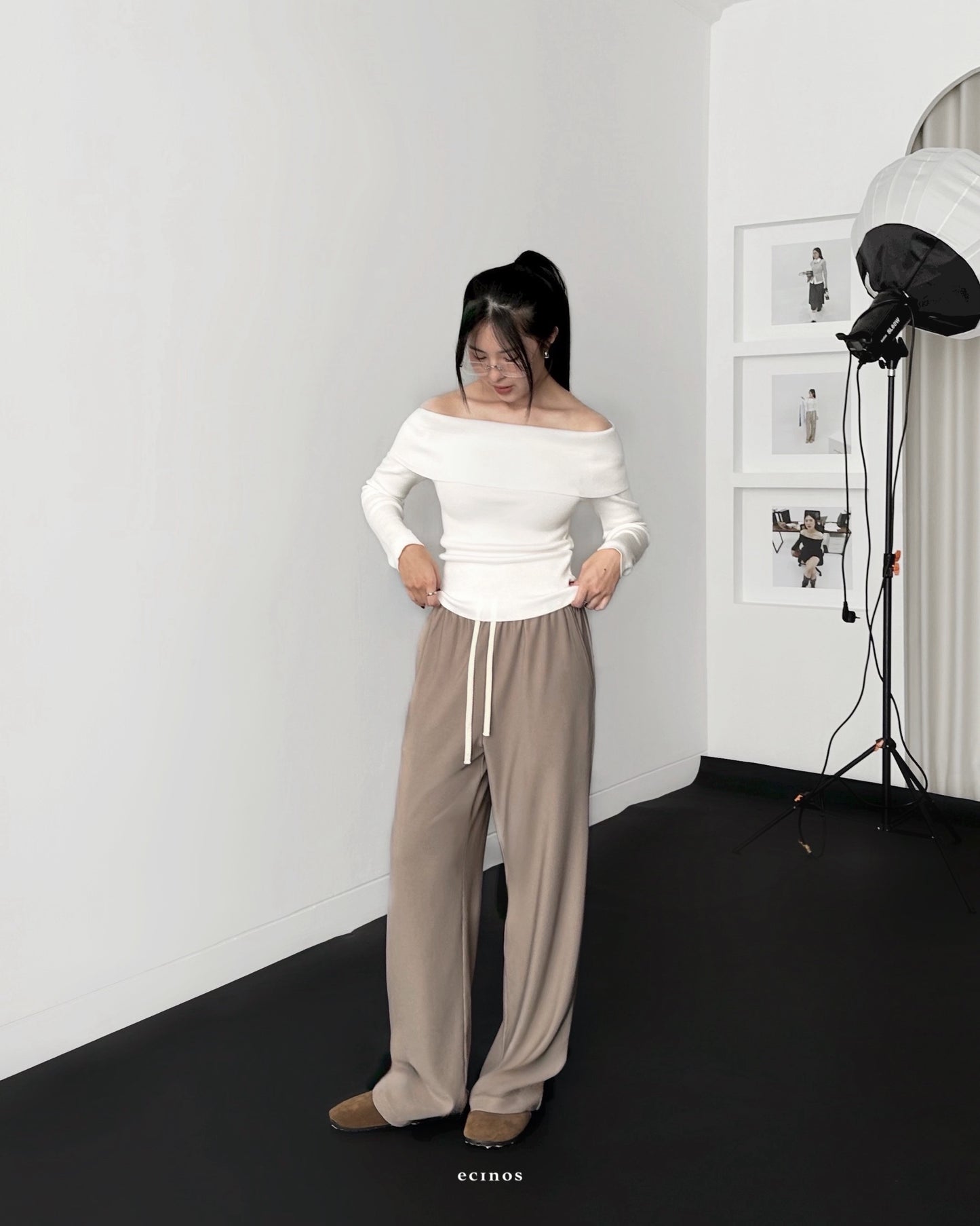 ECINOS - Designer Ribbed Pants