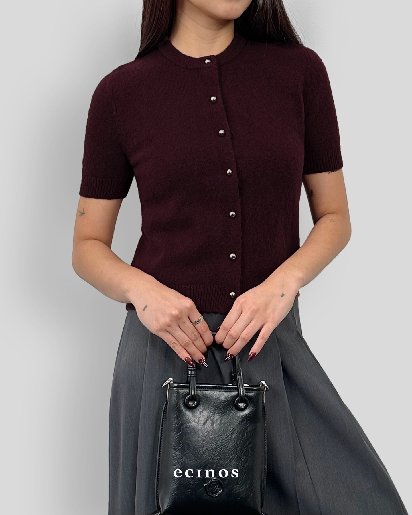 ECINOS - Jennie Hairy Wool Knitted Cardigan