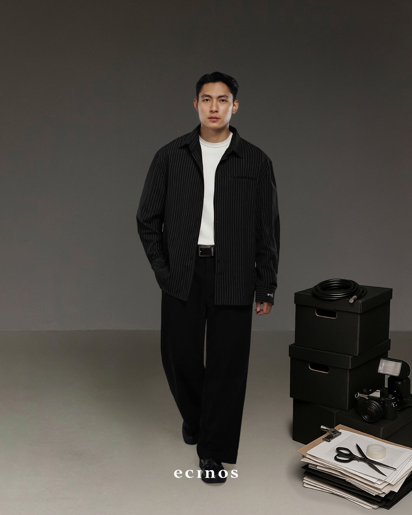 ECINOS Man - Striped Oversized Shirt (Man Version)