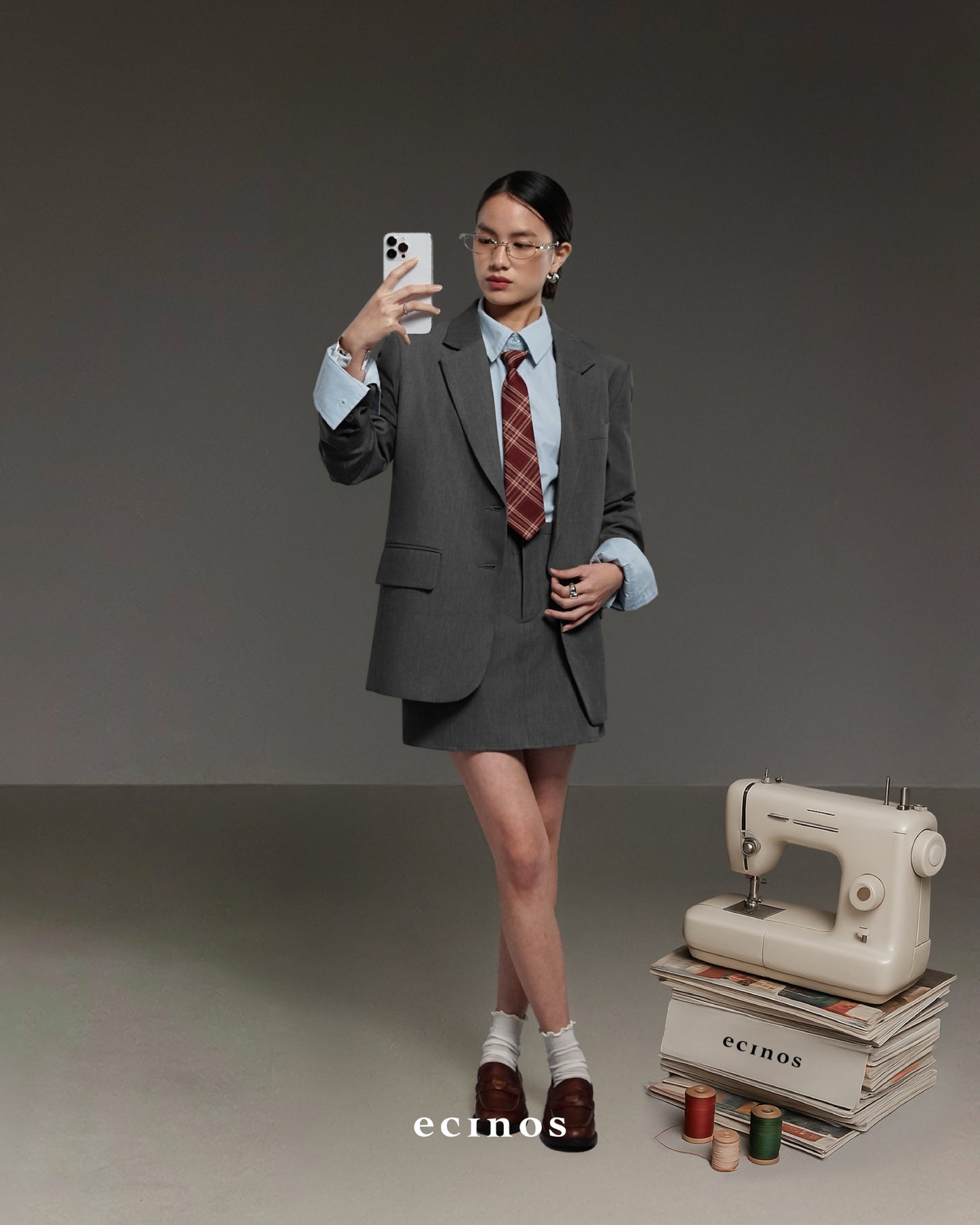 ECINOS - Tailored Wool Mini Skort