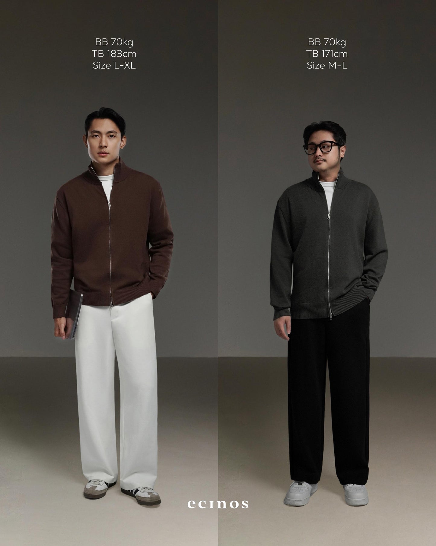 ECINOS Man - Leo Double Zip-Up Cardigan