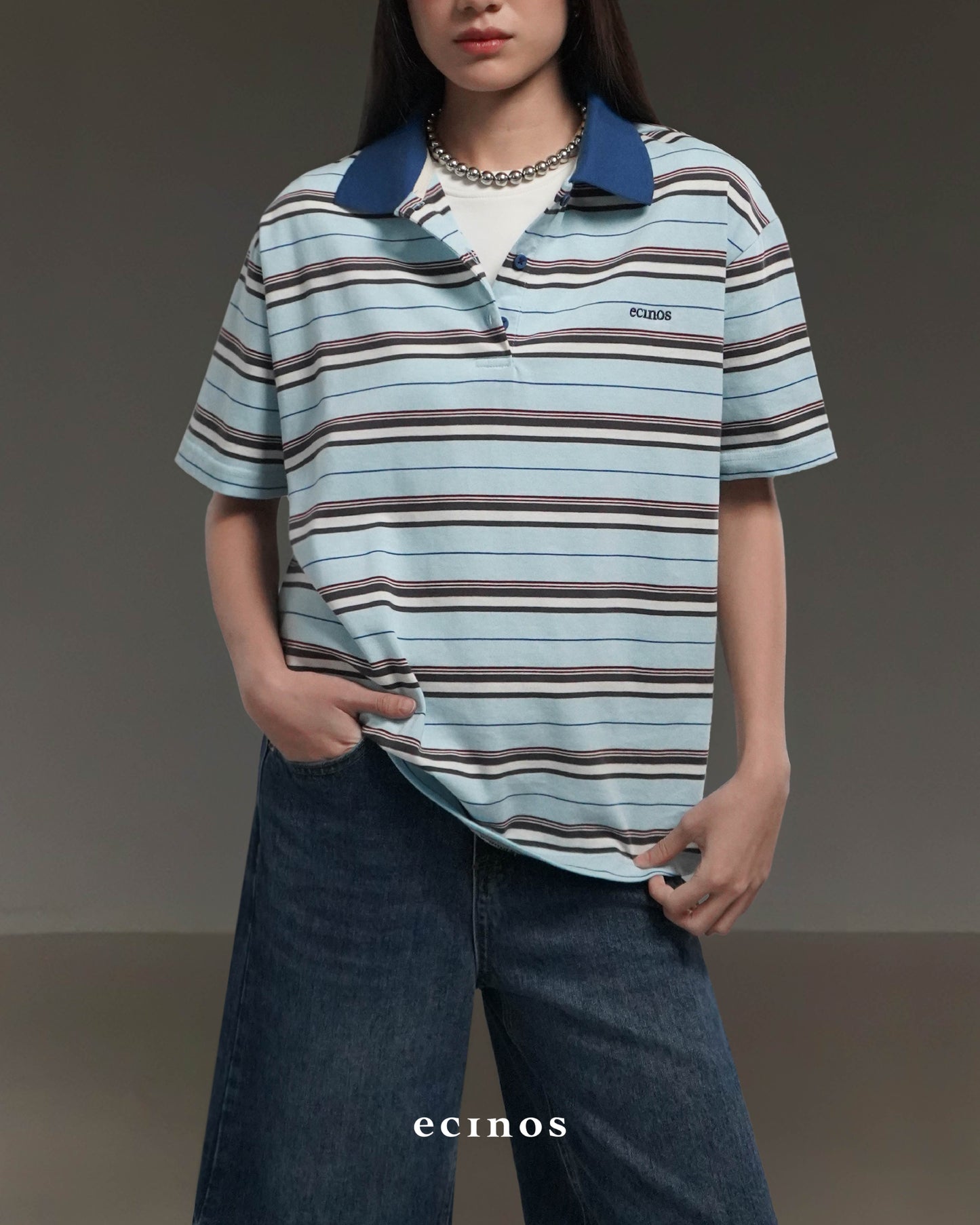 ECINOS - Ivy Striped Cotton Rugby Shirt