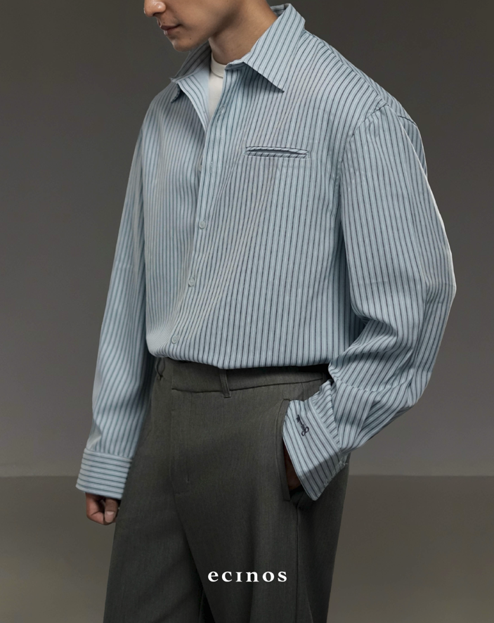 ECINOS Man - Striped Oversized Shirt (Man Version)