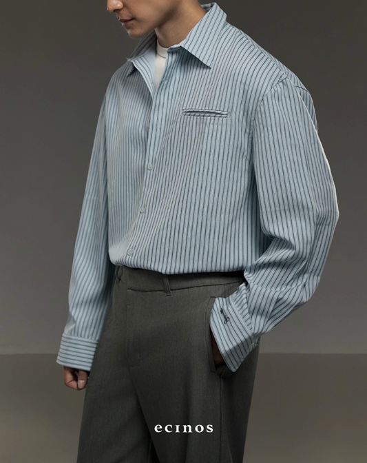 ECINOS Man - Striped Oversized Shirt (Man Version)