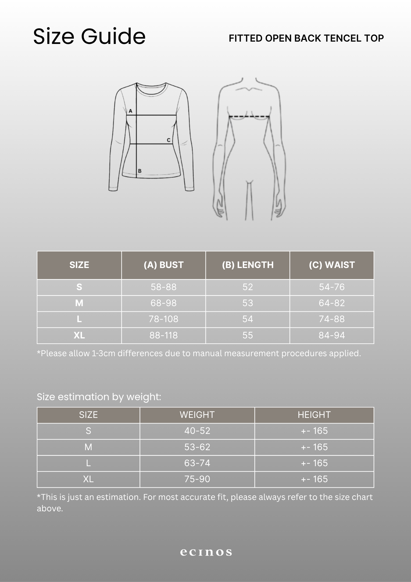 ECINOS - Fitted Open Back Longsleeved Tencel Top