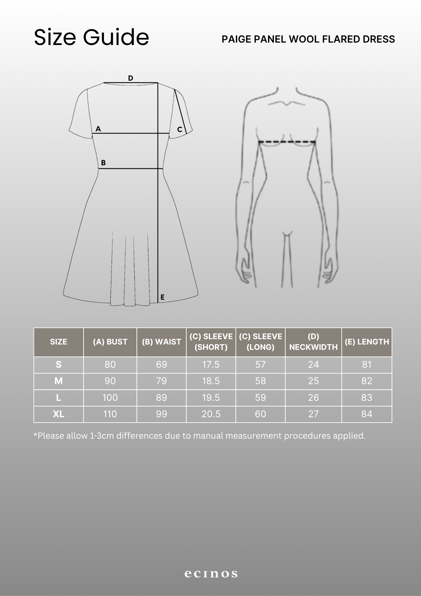 ECINOS - Paige Panel Wool Flared Dress