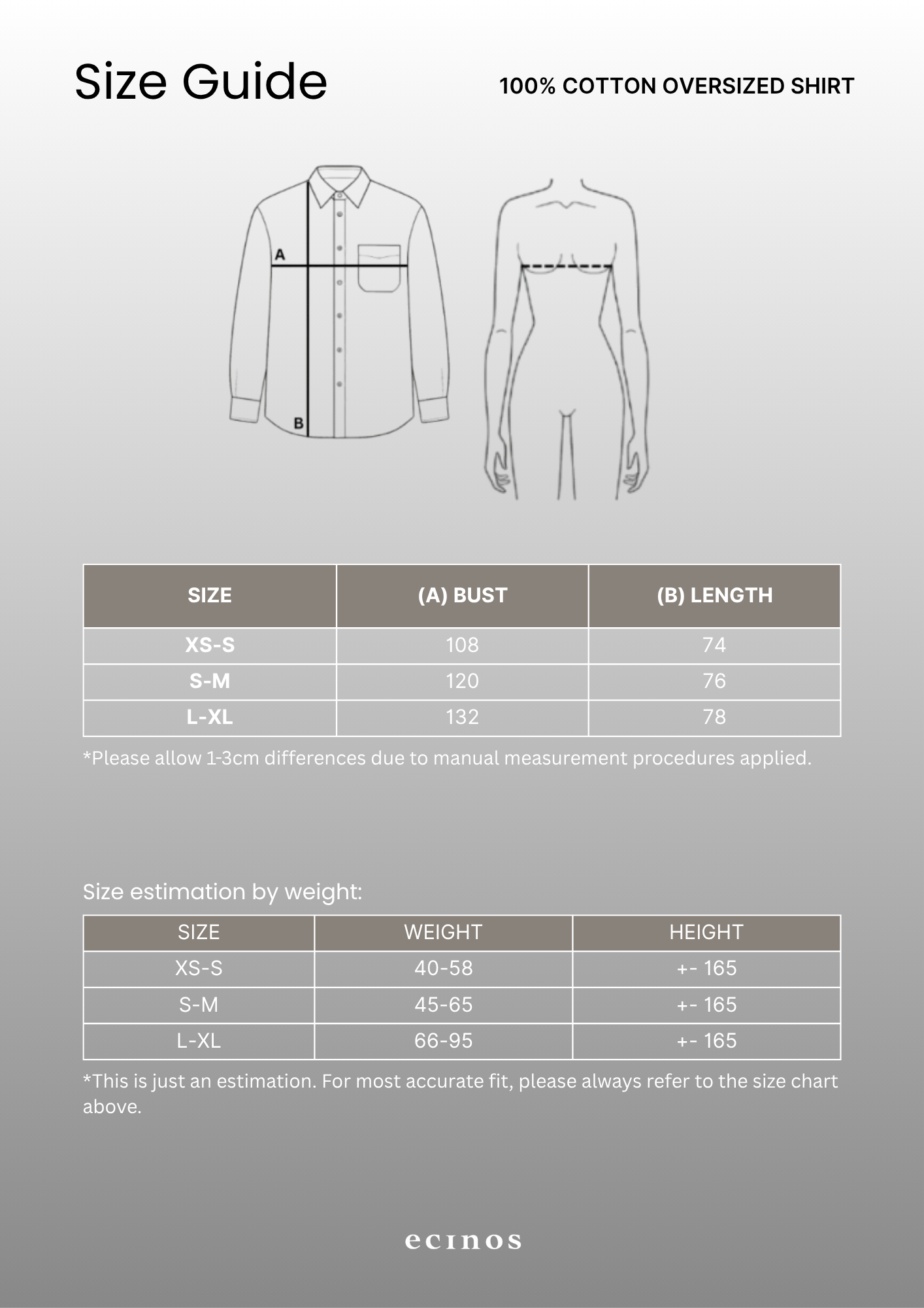 ECINOS - 100% Cotton Oversized Shirt