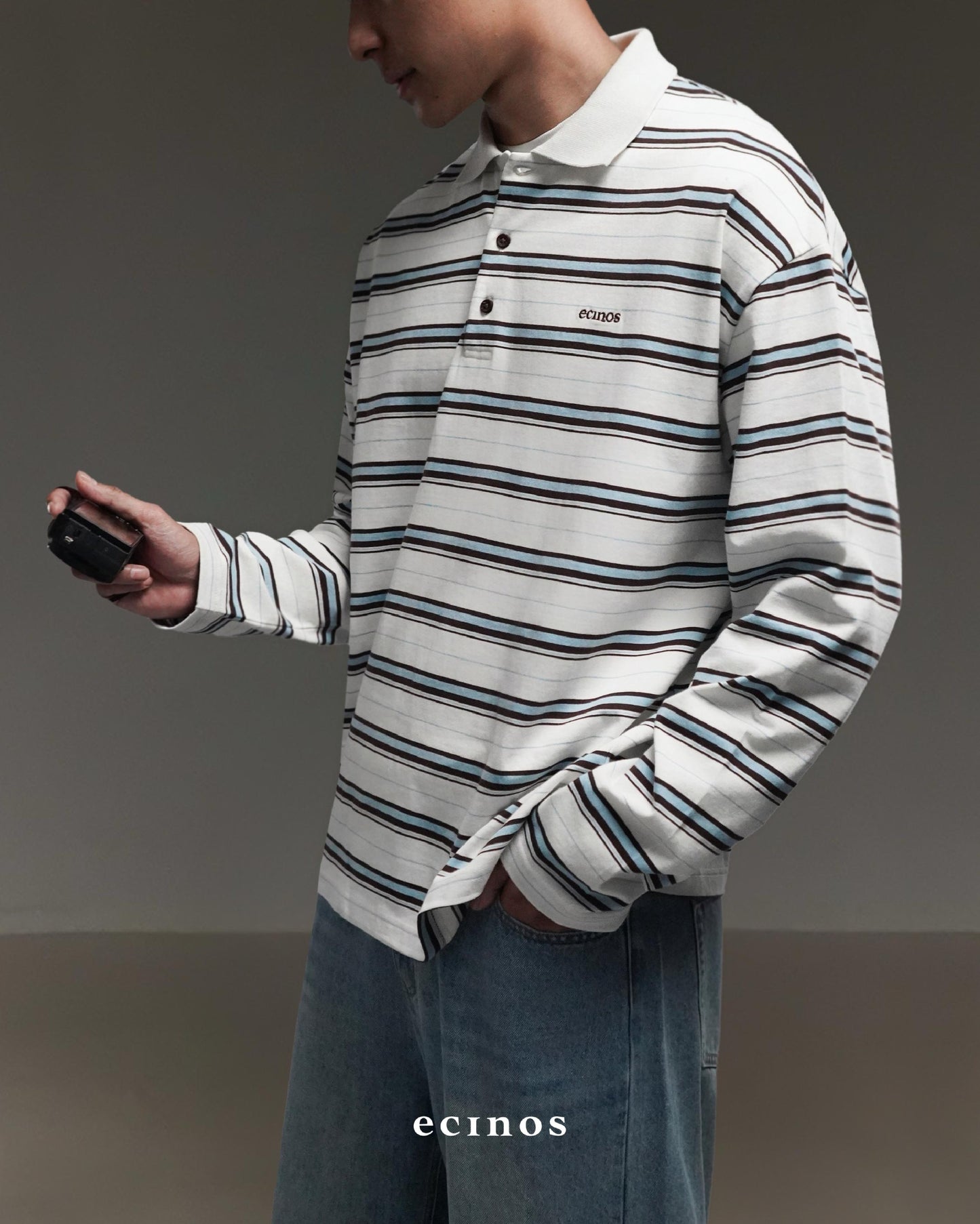 ECINOS Man - Iver Striped Cotton Rugby Shirt