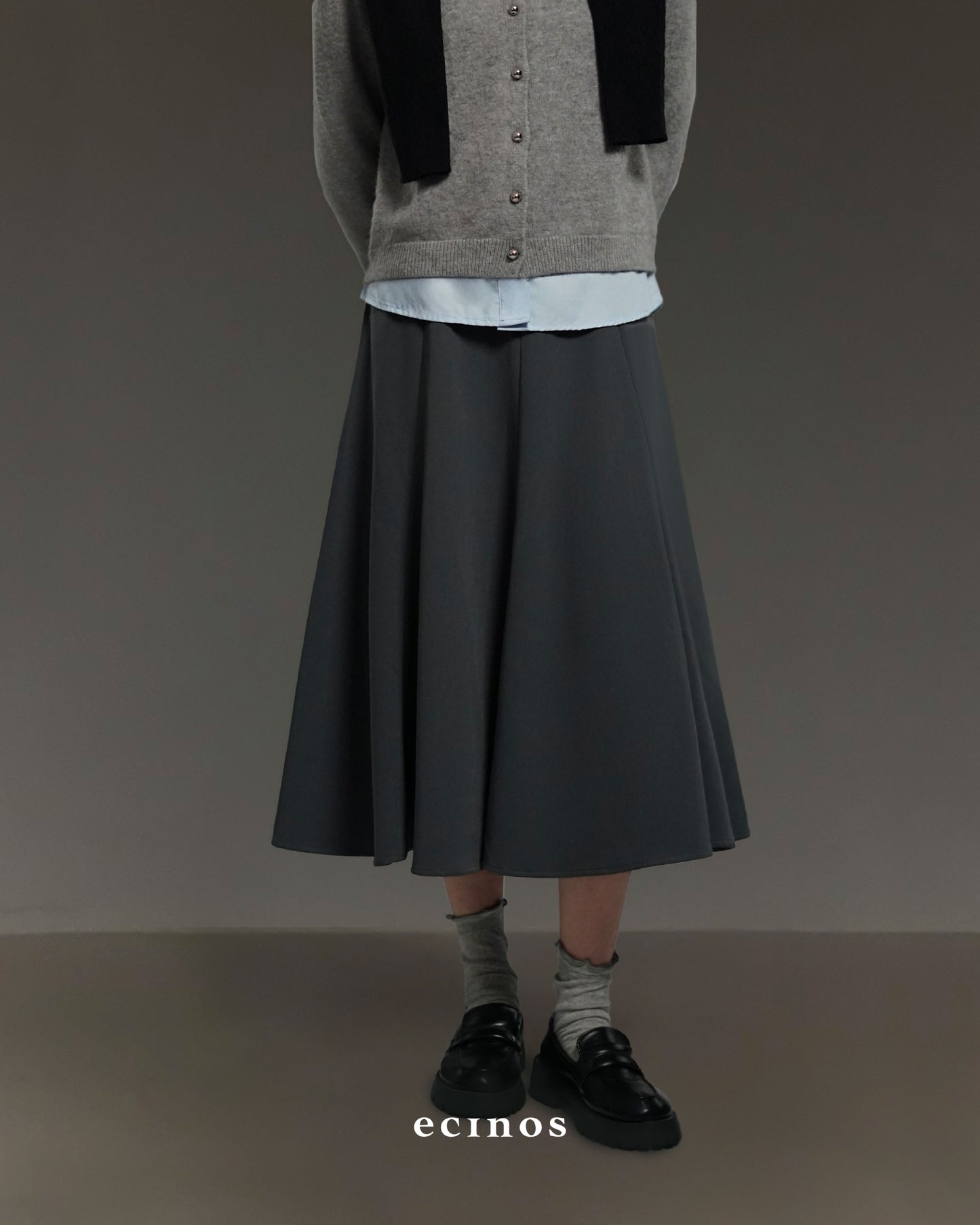 ECINOS - Panel Wool Flared Skirt