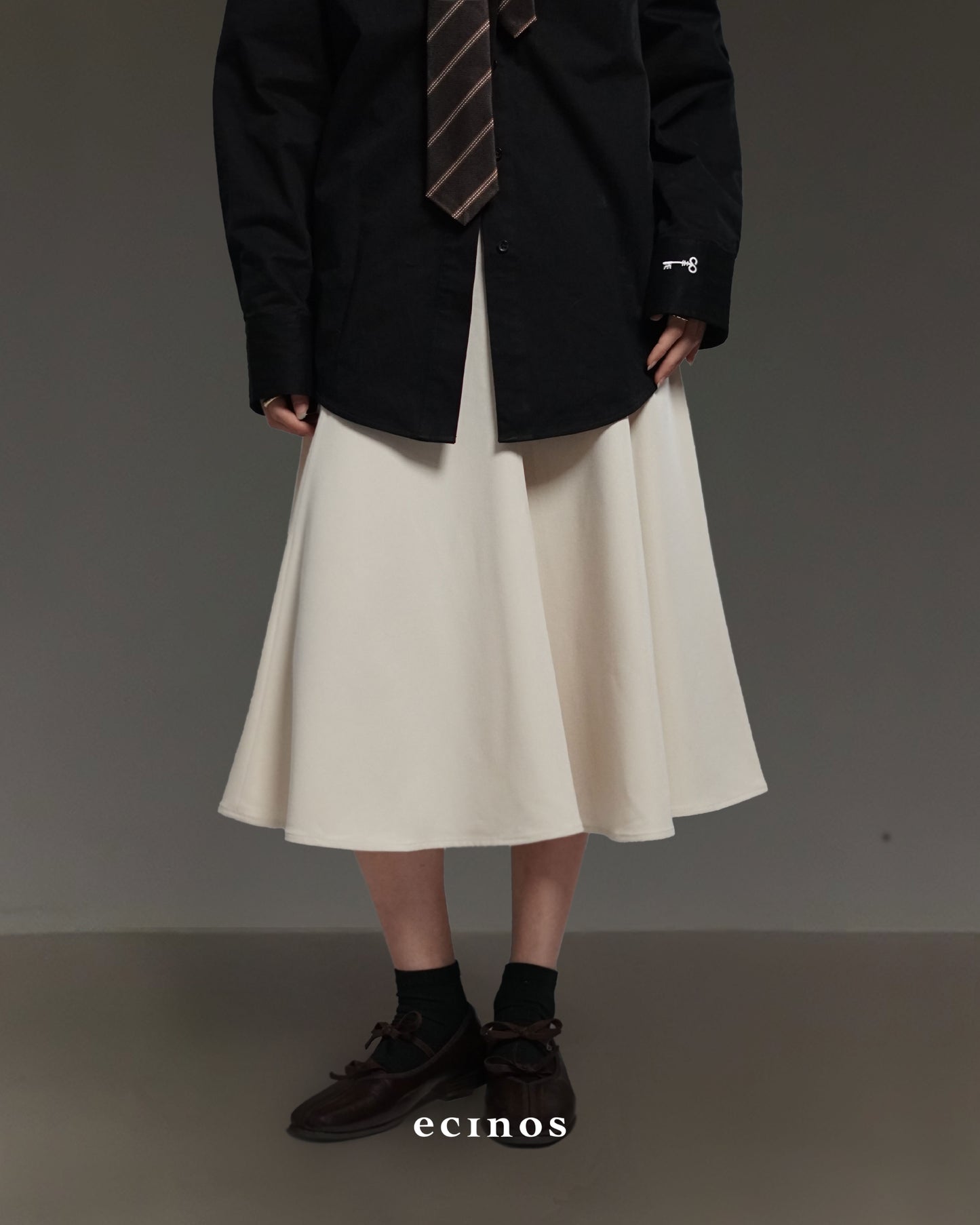 ECINOS - Panel Wool Flared Skirt