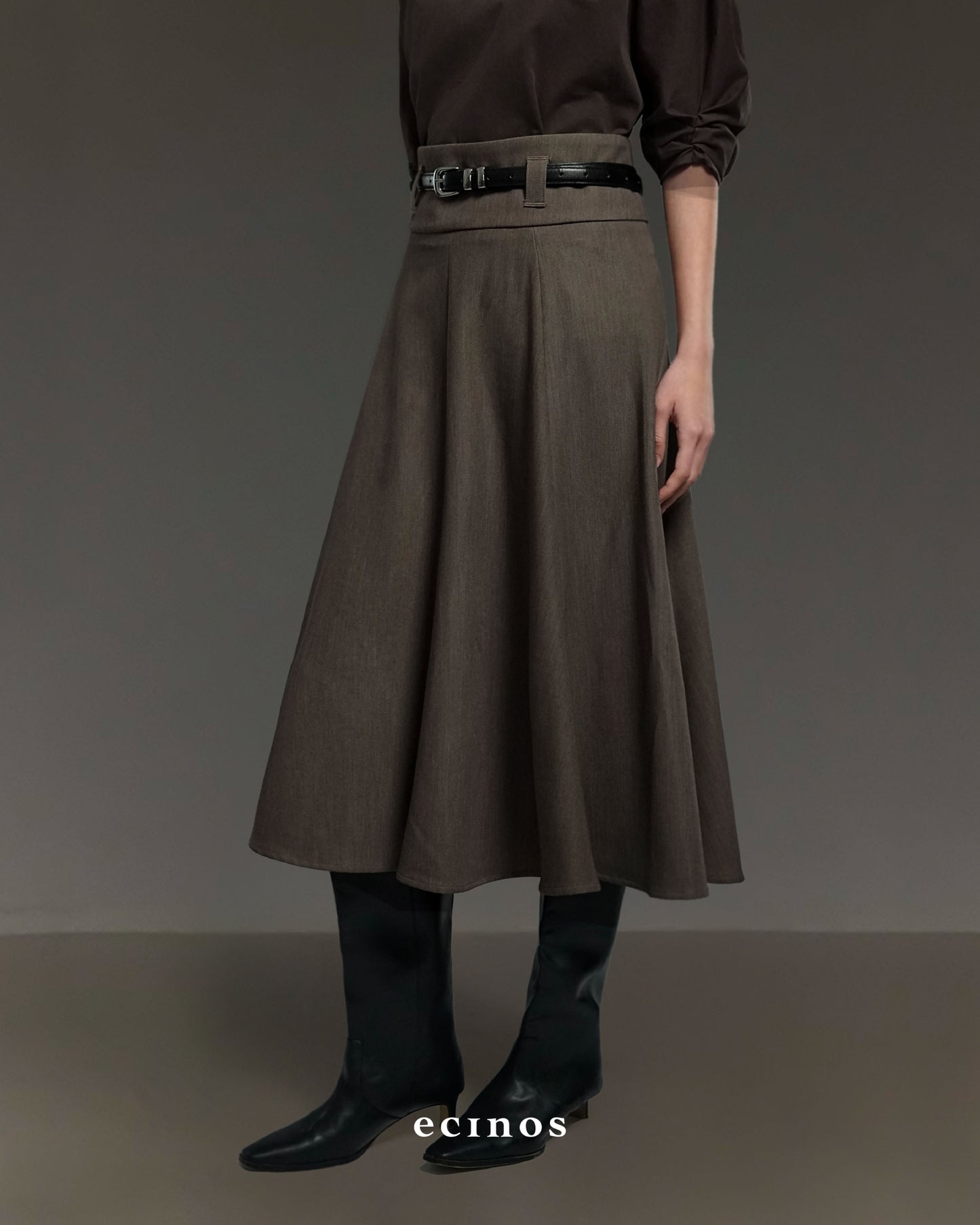 ECINOS - Panel Wool Flared Skirt