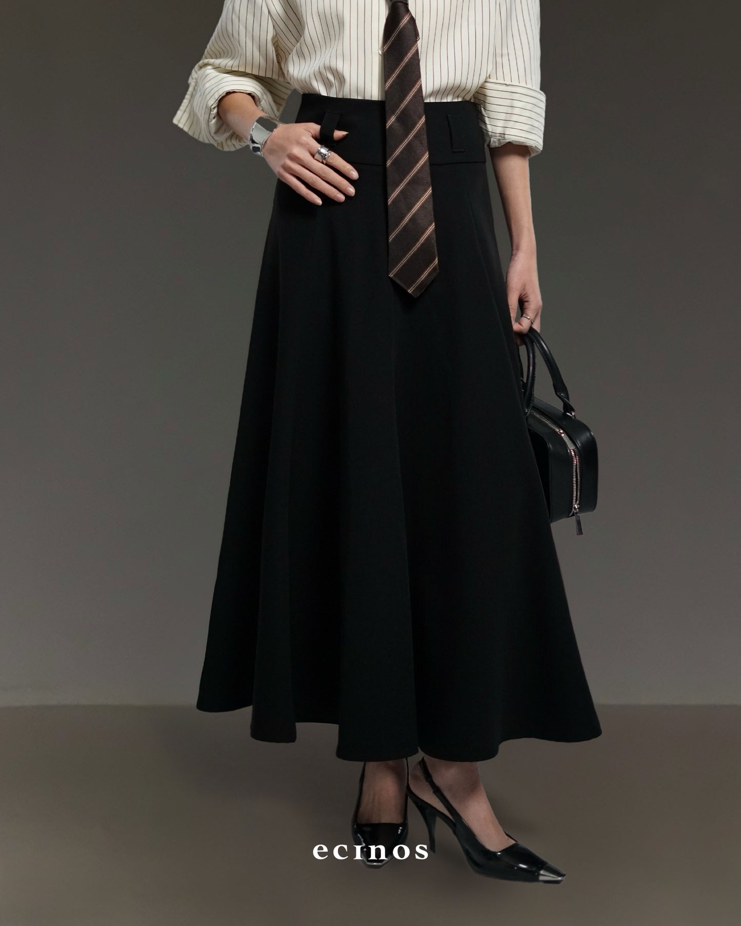 ECINOS - Panel Wool Flared Skirt