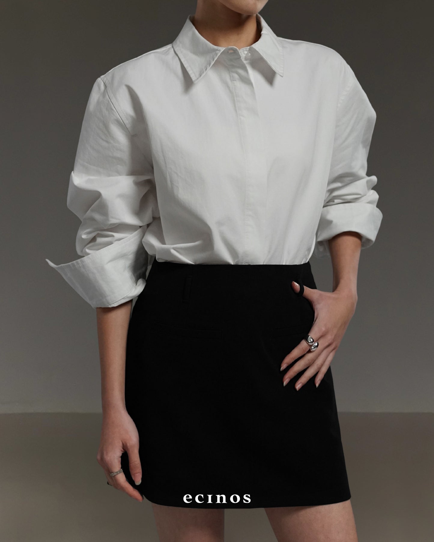 ECINOS - 100% Cotton Oversized Shirt