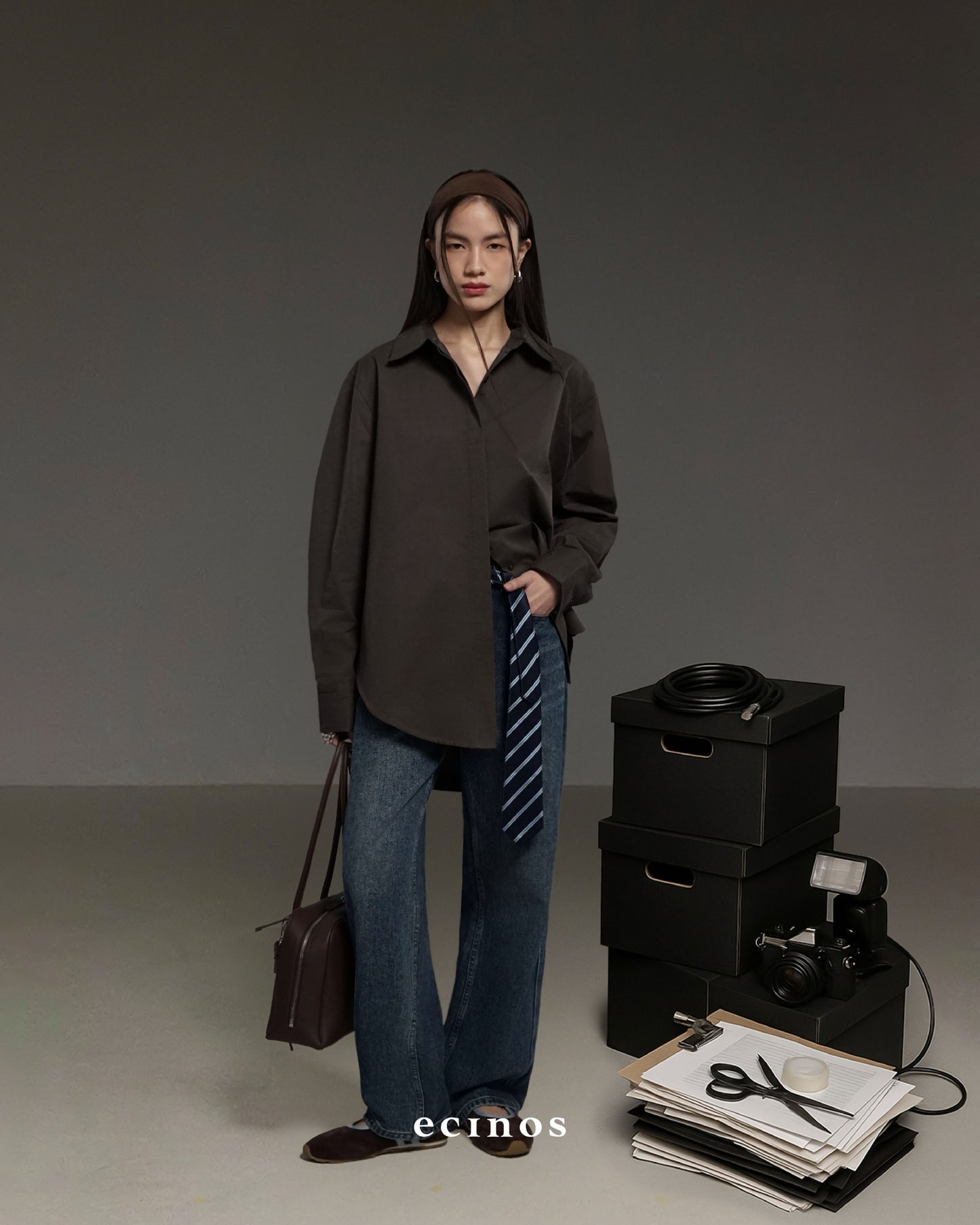 ECINOS - 100% Cotton Oversized Shirt