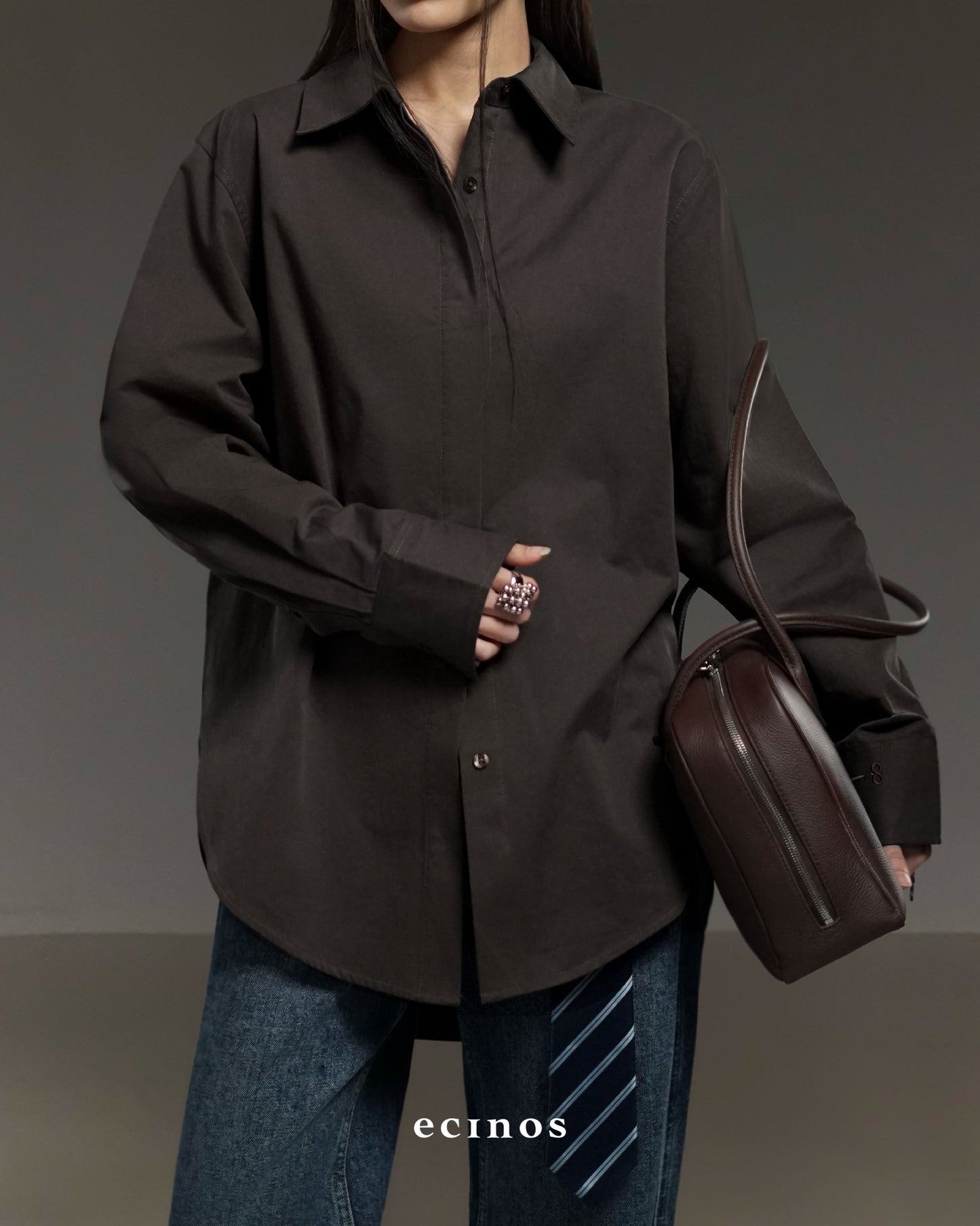 ECINOS - 100% Cotton Oversized Shirt