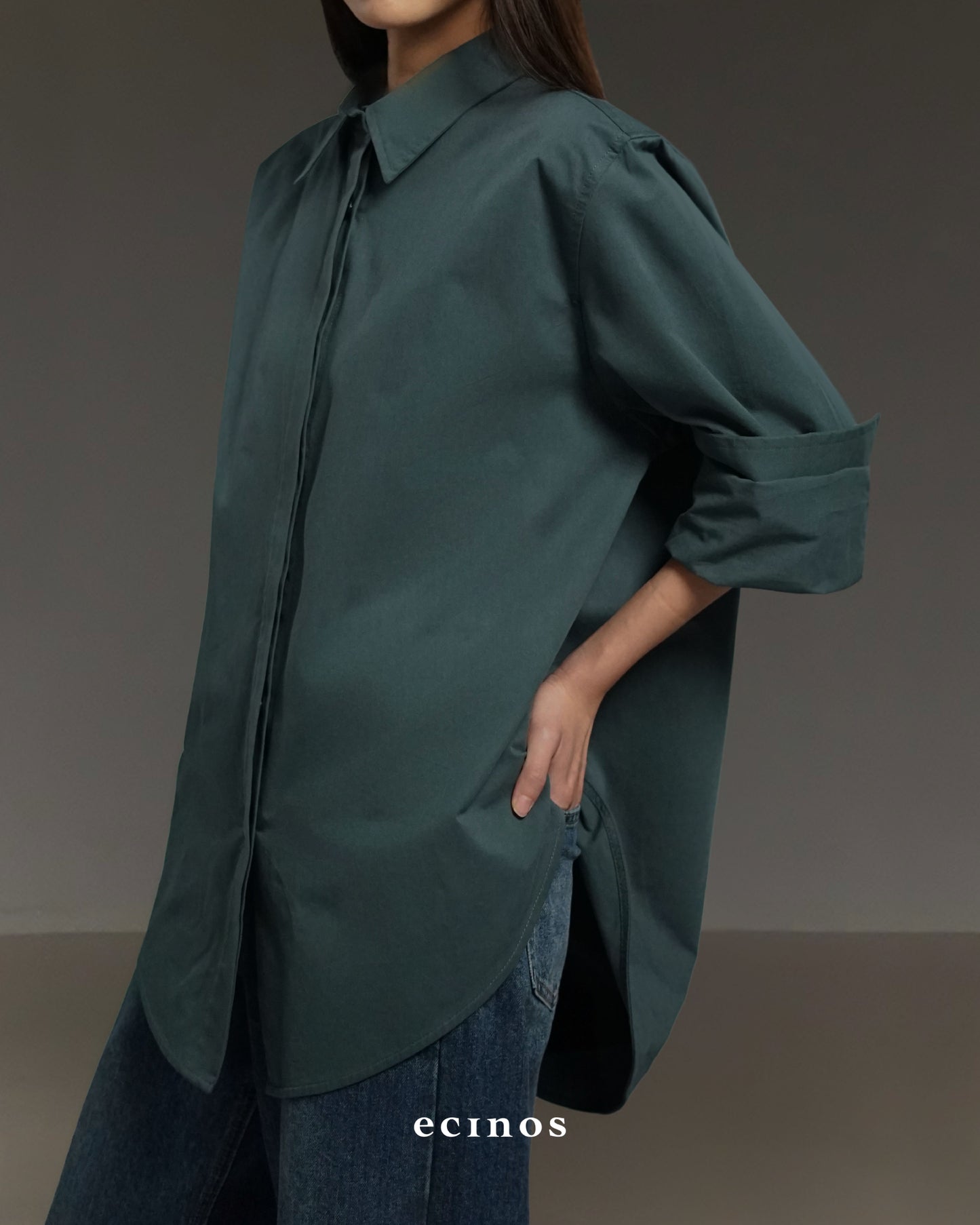ECINOS - 100% Cotton Oversized Shirt