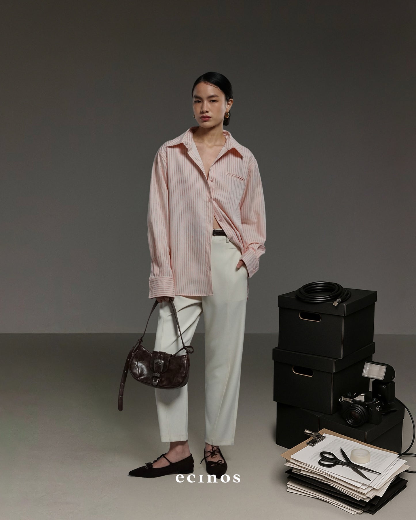ECINOS - Striped Oversized Shirt