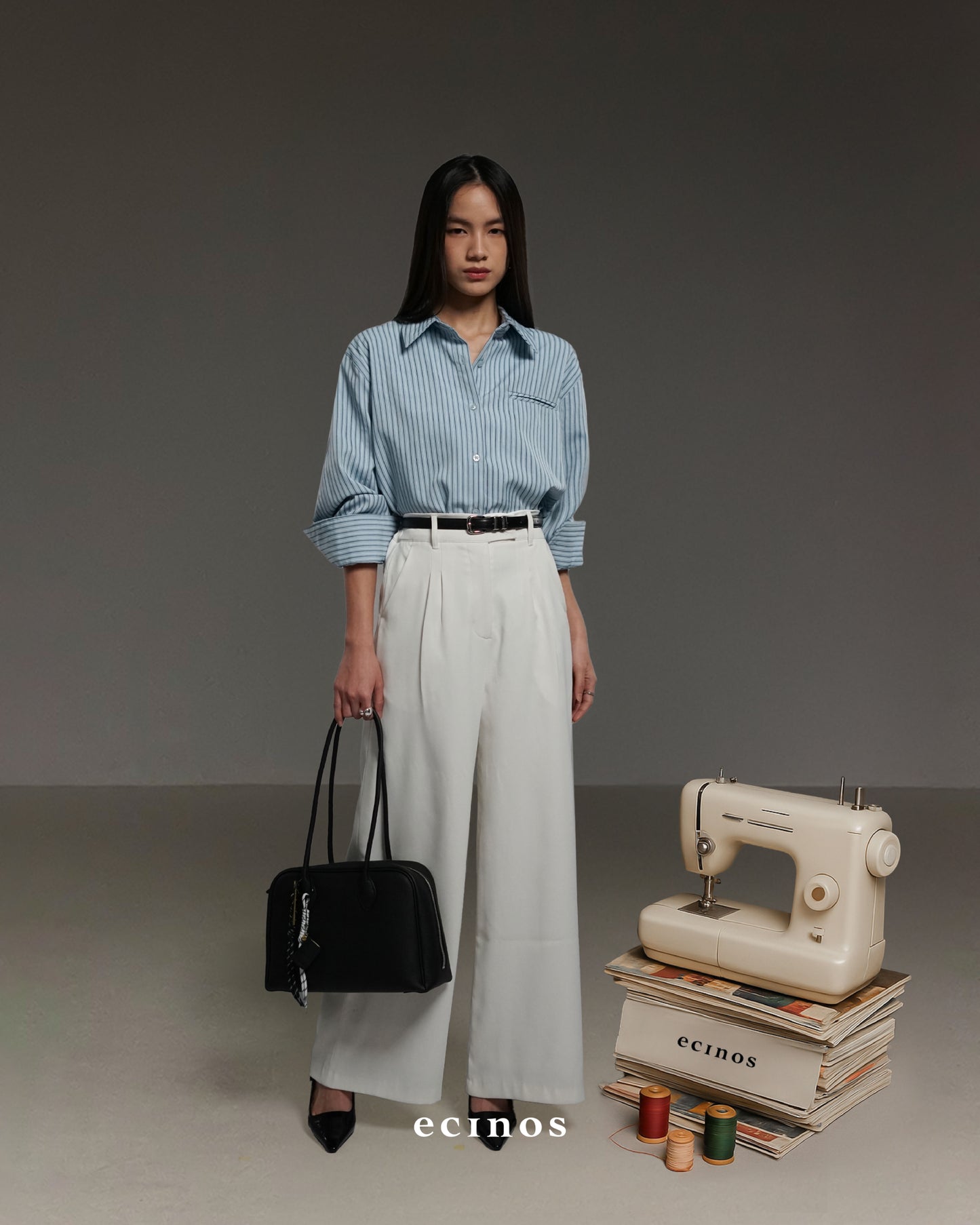 ECINOS - Striped Oversized Shirt