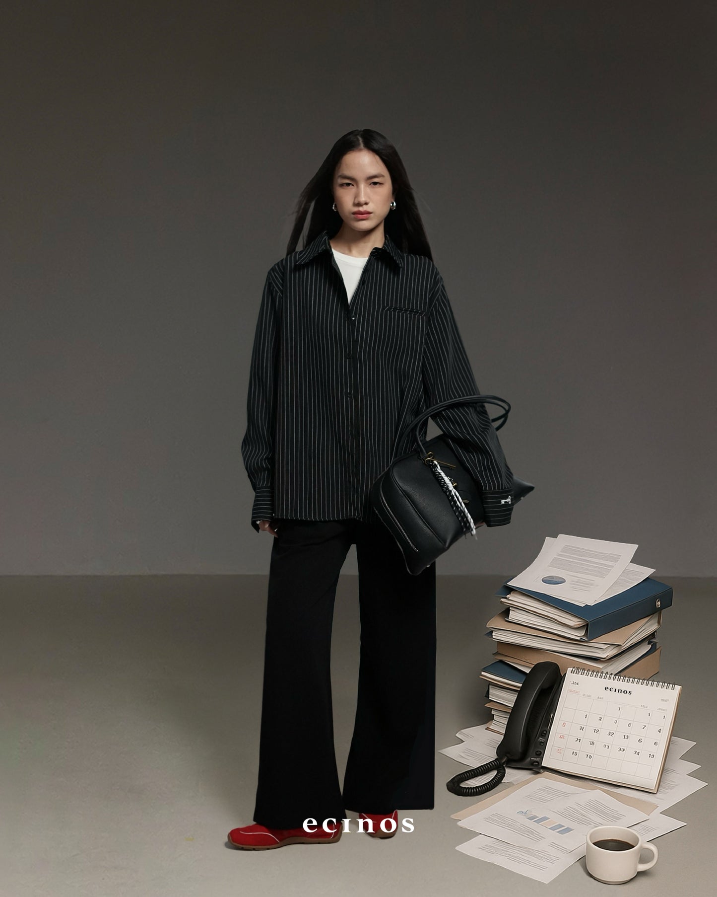 ECINOS - Striped Oversized Shirt