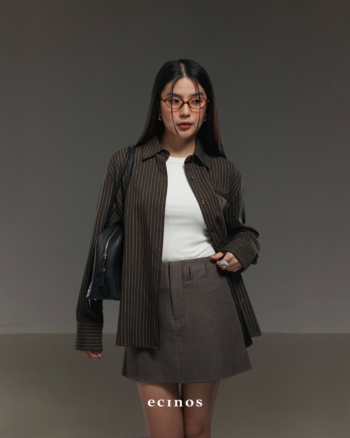 ECINOS - Striped Oversized Shirt