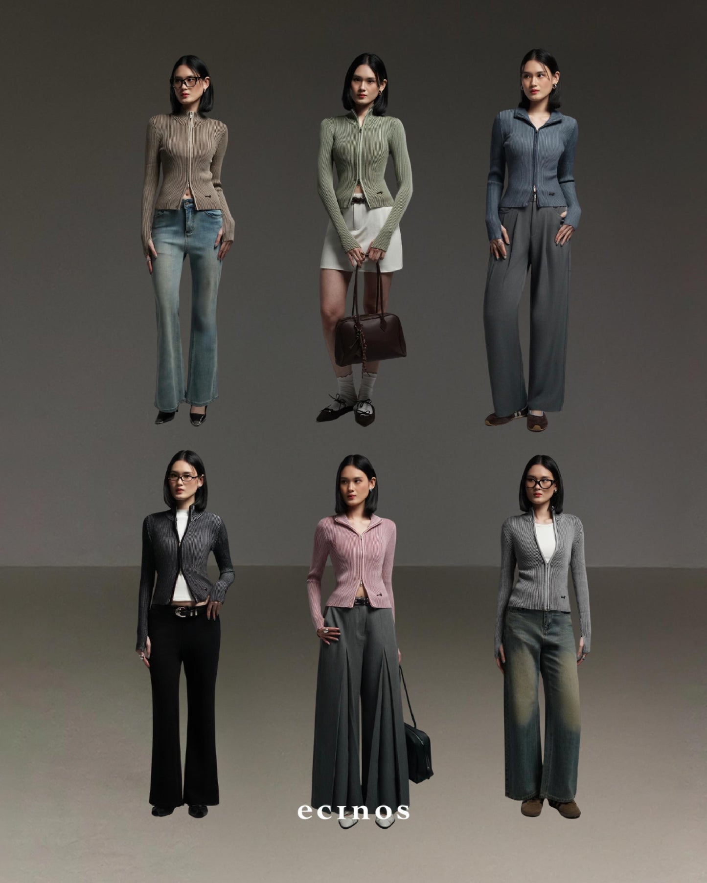 ECINOS - Roux Two-Tone Double Zip Cardigan