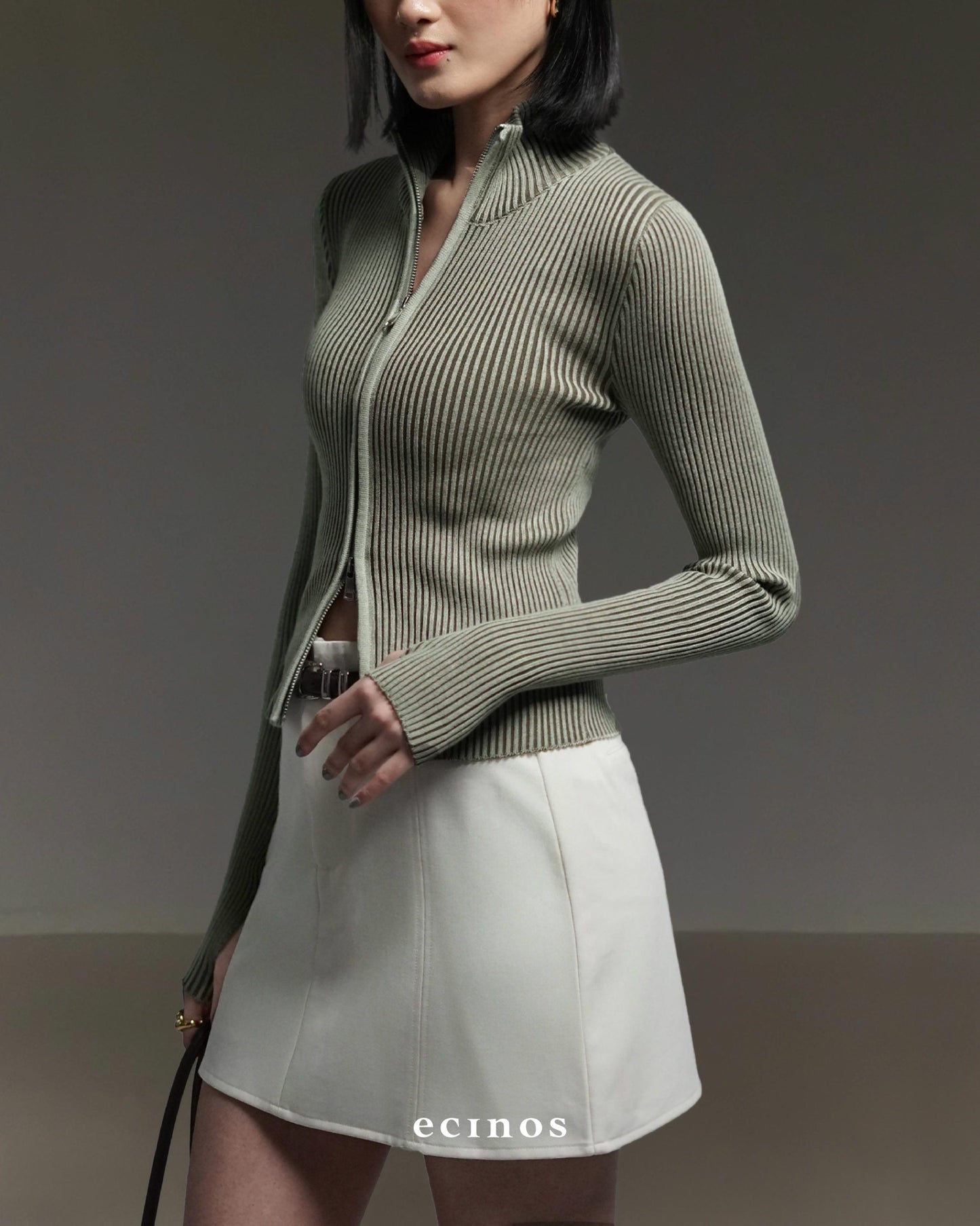 ECINOS - Roux Two-Tone Double Zip Cardigan