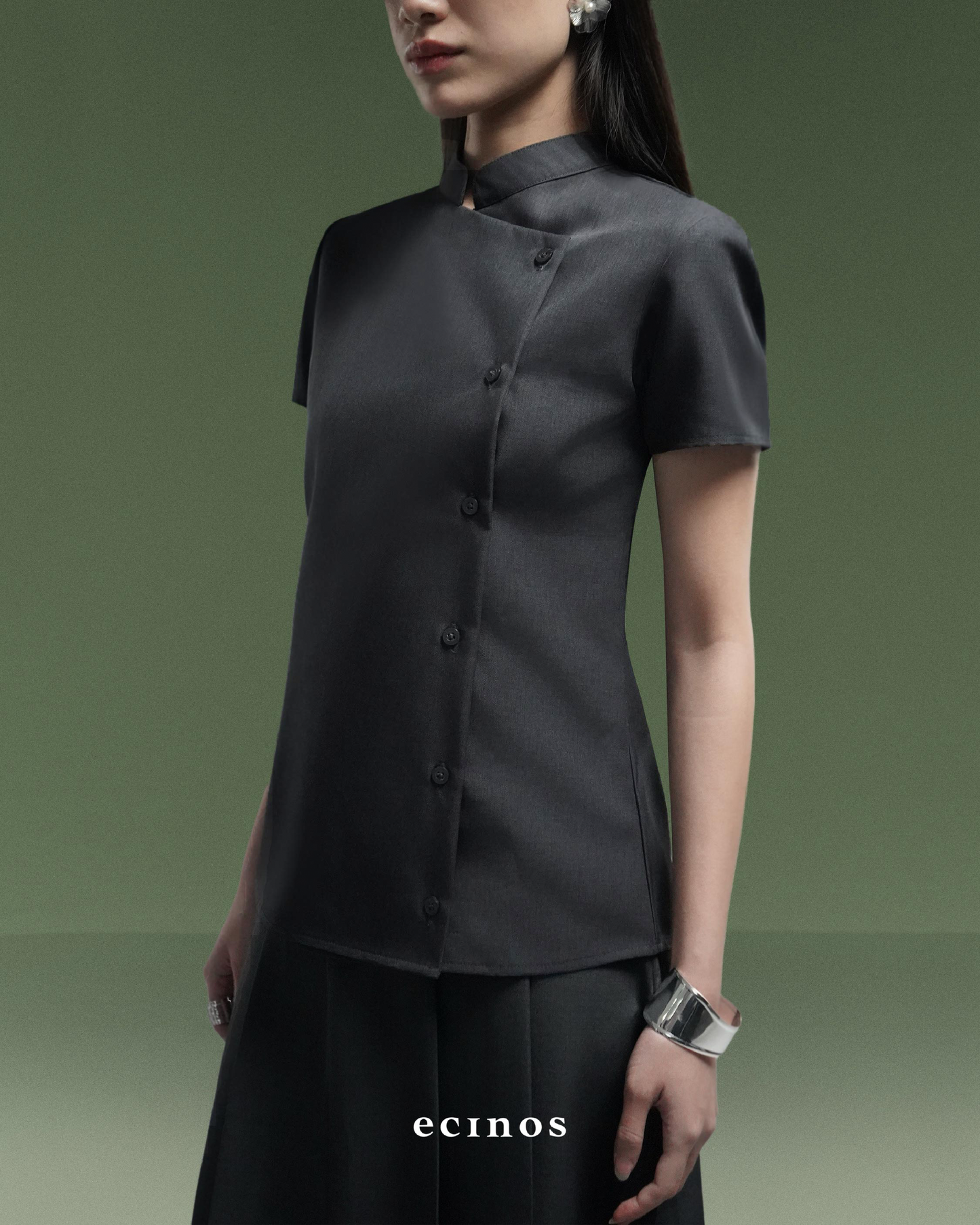 ECINOS - Aster Side Button Top