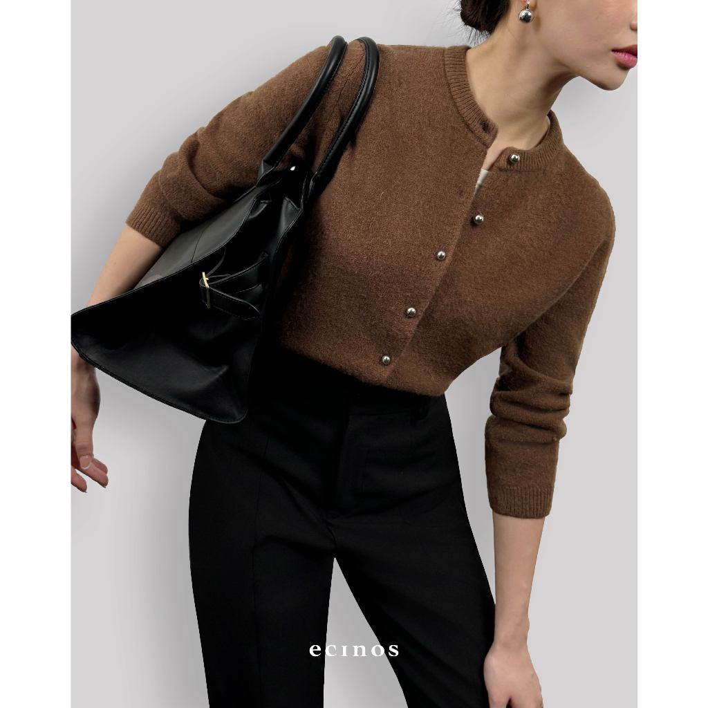 ECINOS - Jennie Hairy Wool Knitted Cardigan