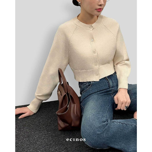 ECINOS - Anya Cropped Knitted Cardigan