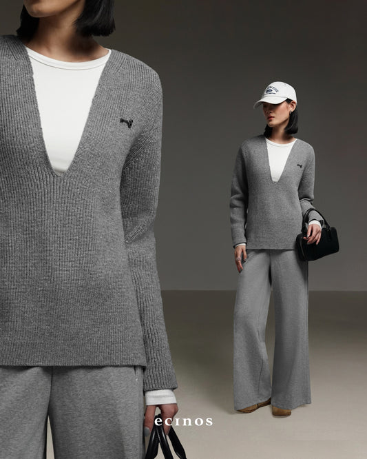 ECINOS - Sloan Deep V-Neck Oversized Sweater