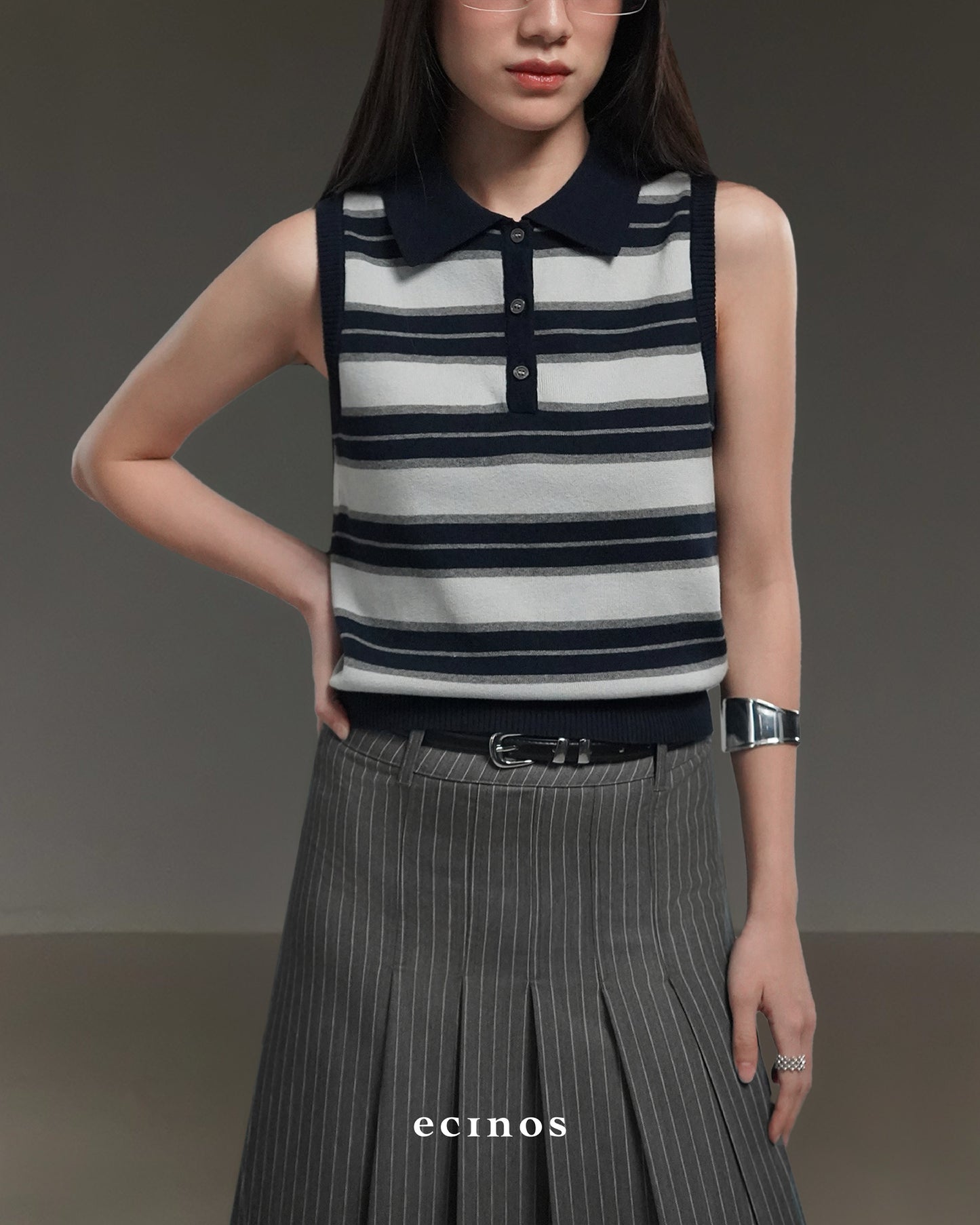 ECINOS - Ollie Knitted Polo Vest