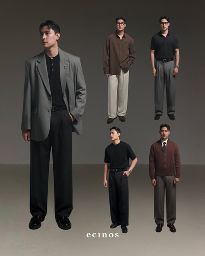 ECINOS MAN  - Harvey Pleated Straight Trousers