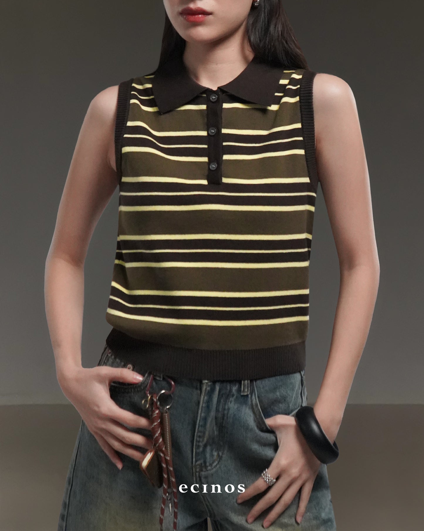 ECINOS - Ollie Knitted Polo Vest