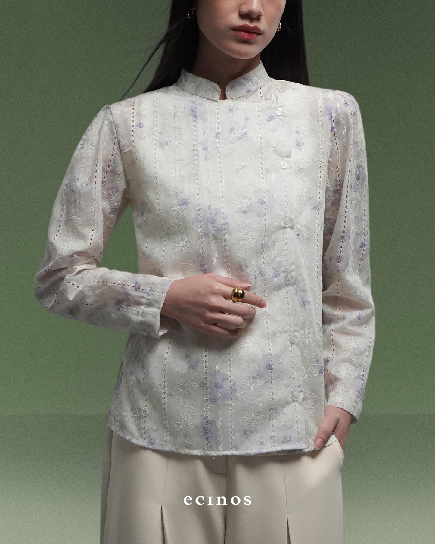 ECINOS - Aster Side Button Top