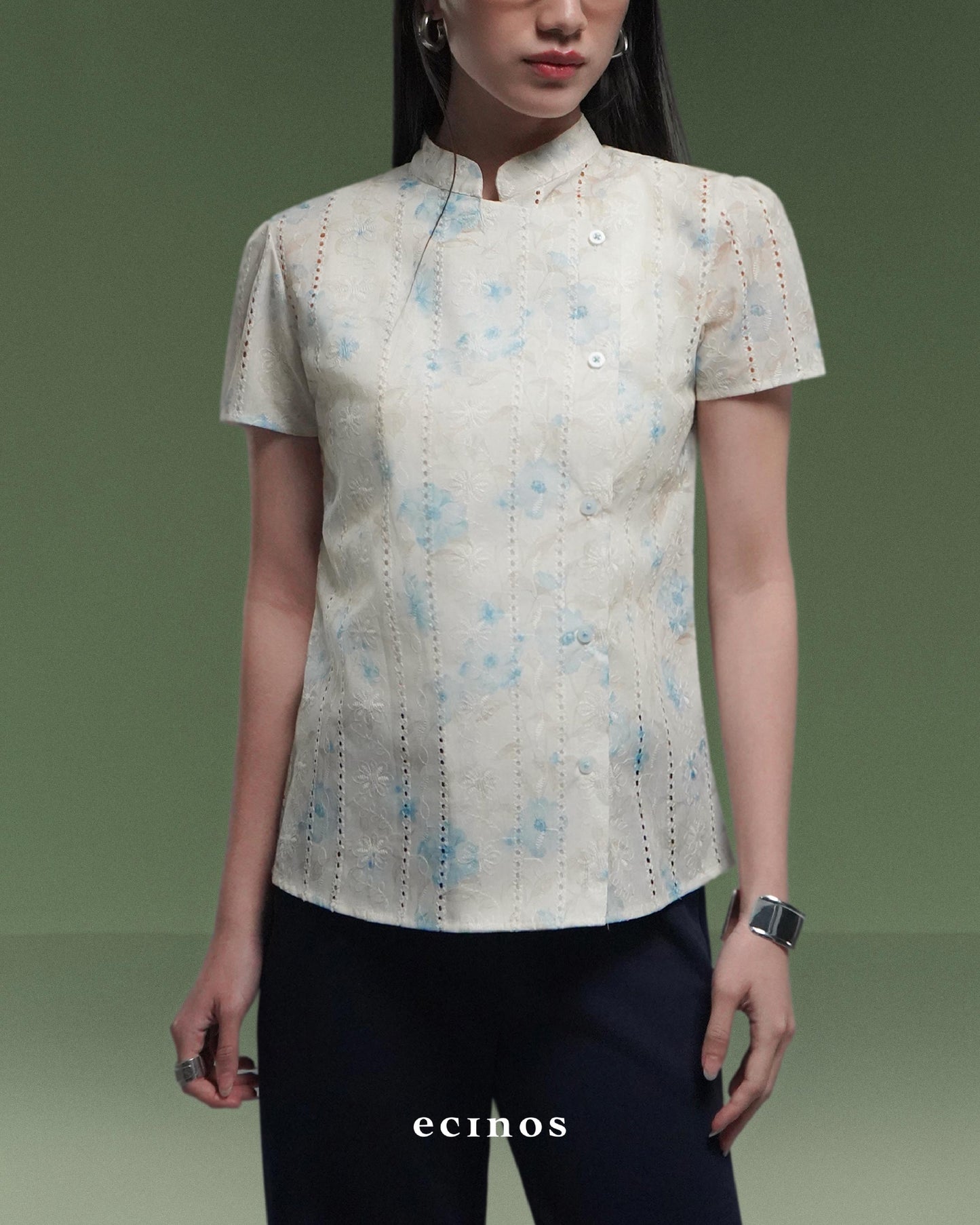 ECINOS - Aster Side Button Top