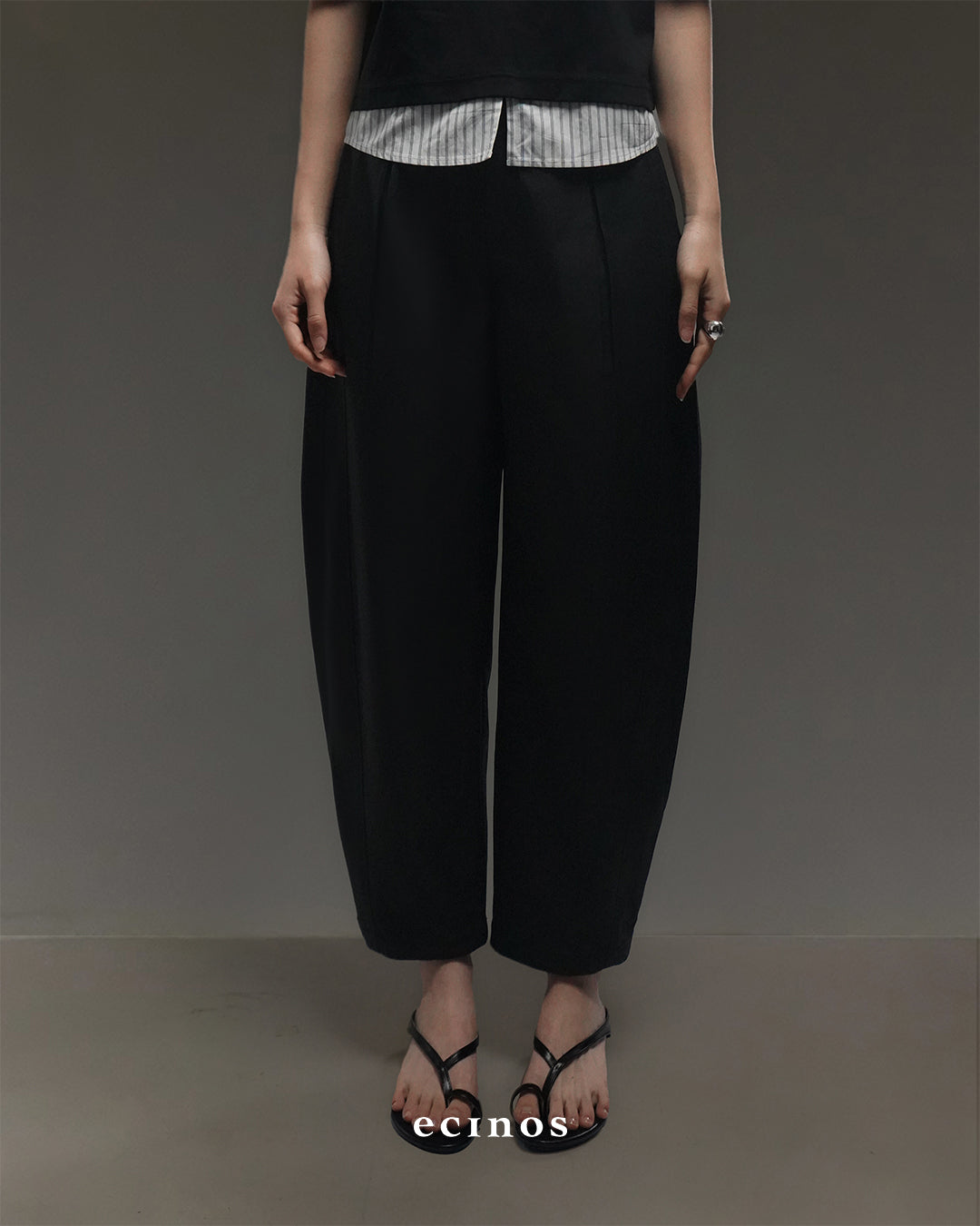 ECINOS - Joan Barrel Cotton Trousers