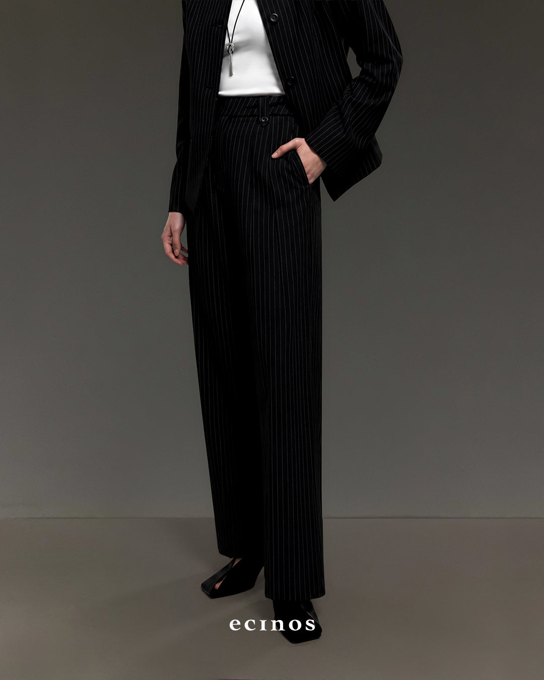 ECINOS - Harper Pleated Straight Trousers