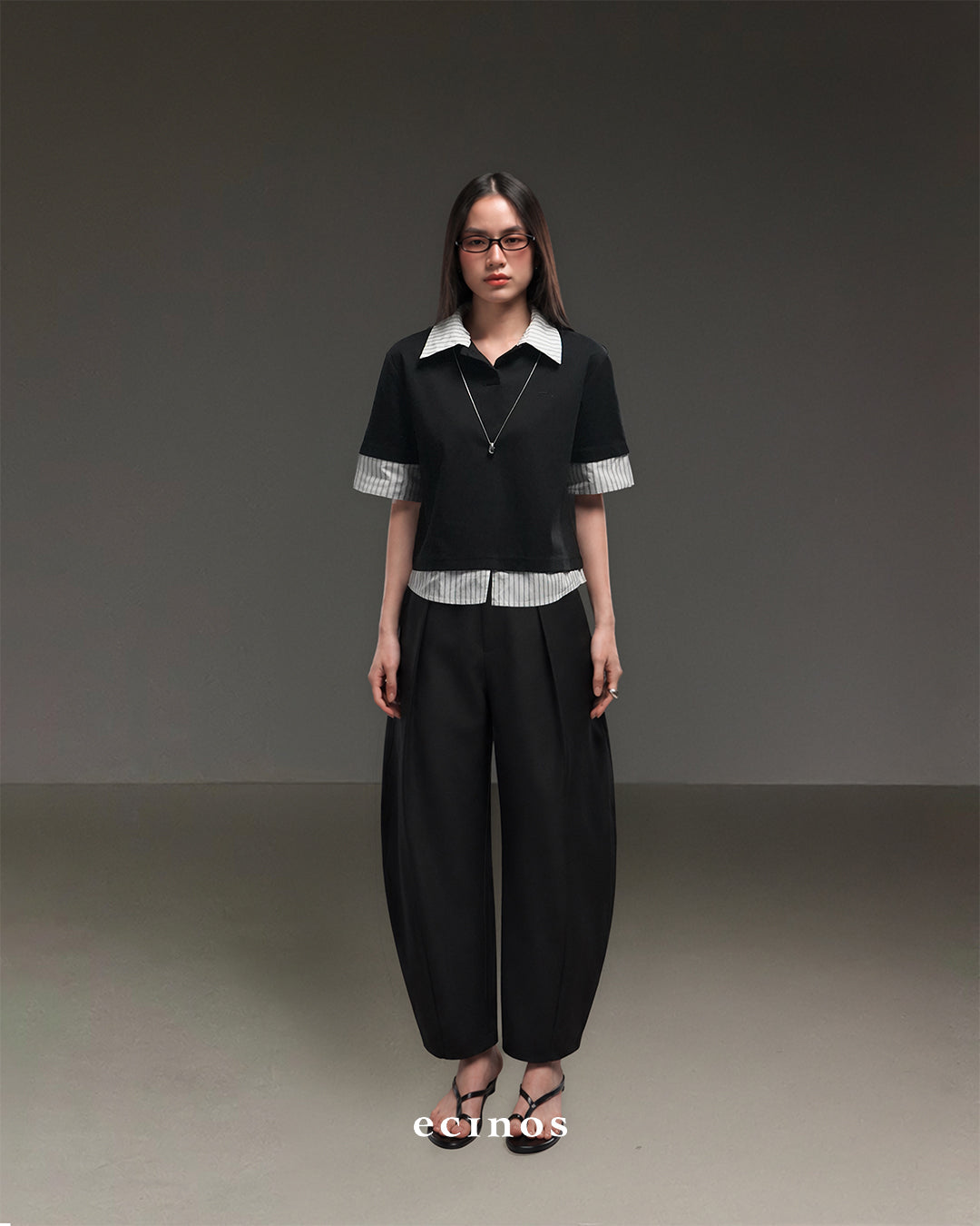 ECINOS - Joan Barrel Cotton Trousers
