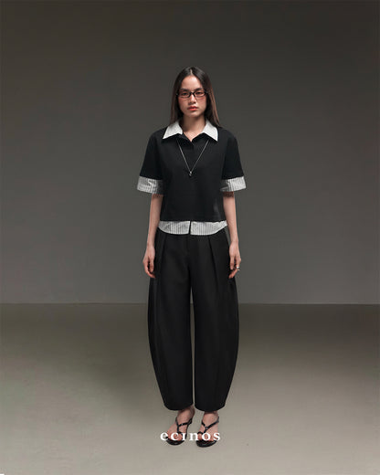 ECINOS - Joan Barrel Cotton Trousers