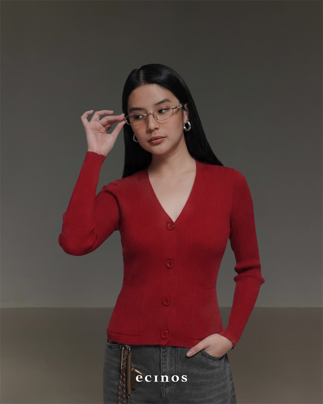 ECINOS - Chér Fitted Cardigan | Atasan Wanita | Cardigan Wanita Fitted