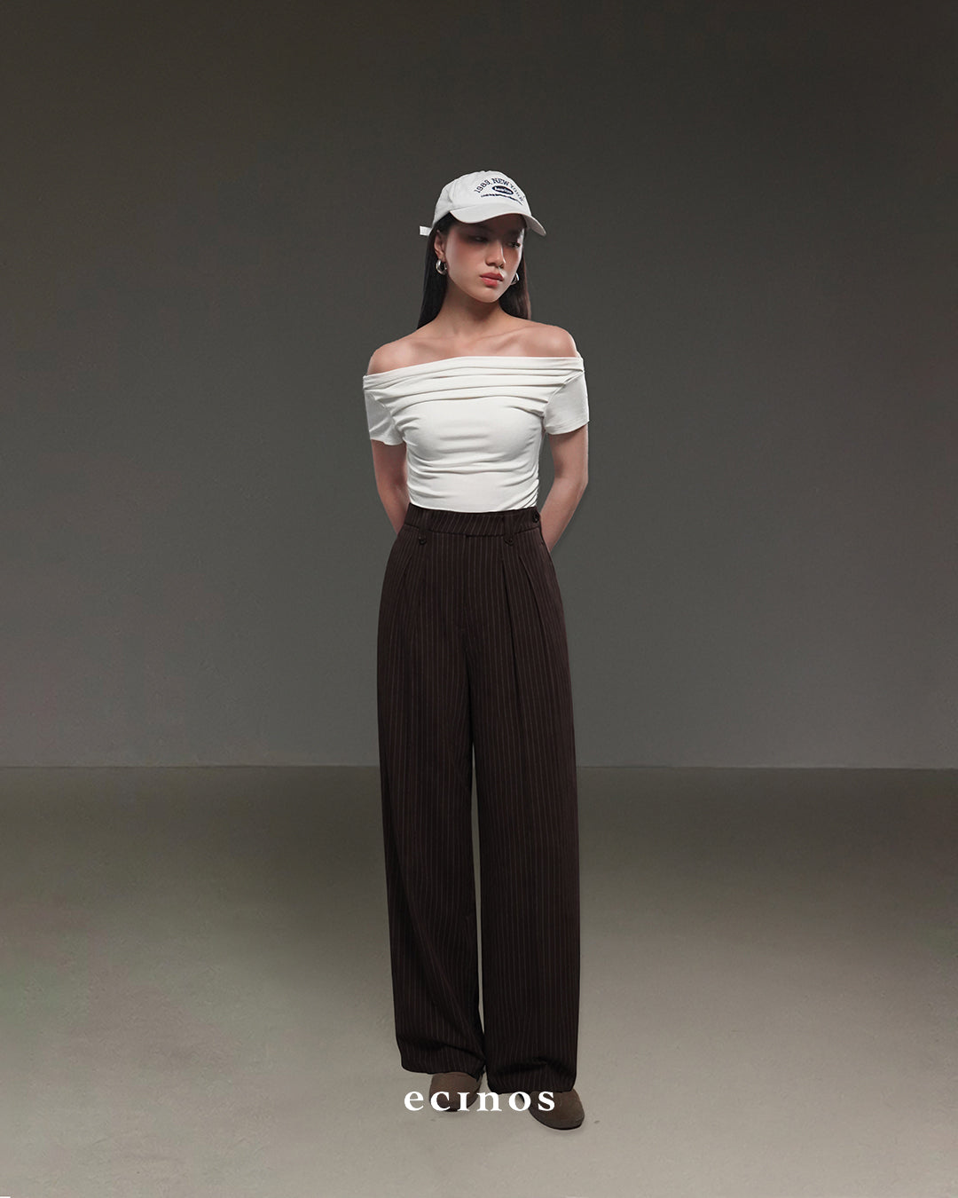 ECINOS - Harper Pleated Straight Trousers