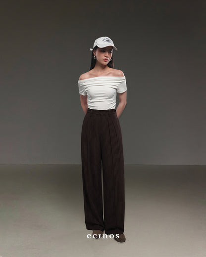 ECINOS - Harper Pleated Straight Trousers