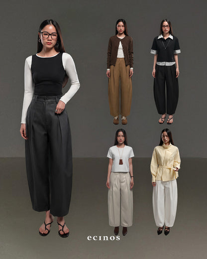 ECINOS - Joan Barrel Cotton Trousers
