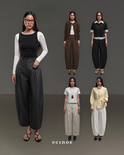 ECINOS - Joan Barrel Cotton Trousers